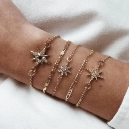 Europeisk Og Amerikansk Mote Nytt Full Diamond Cool Armbånd Sett Ornament