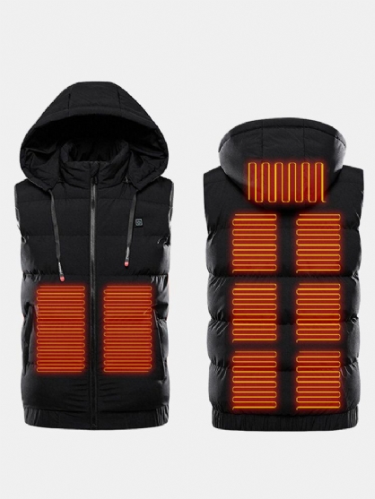 Mens Vanntett Varm Sikker Usb-drevet Varmepolstret Vest