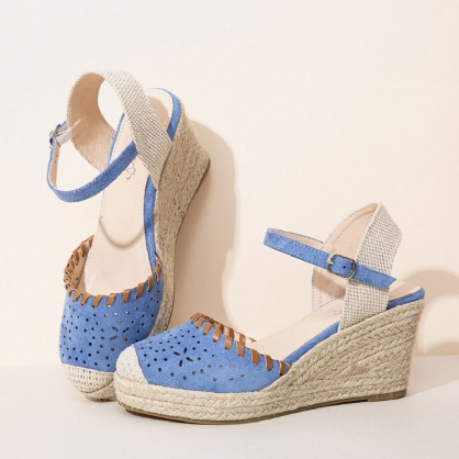 Kvinner Espadrilles Cutout Ankelstropp Casual Kile Sandaler