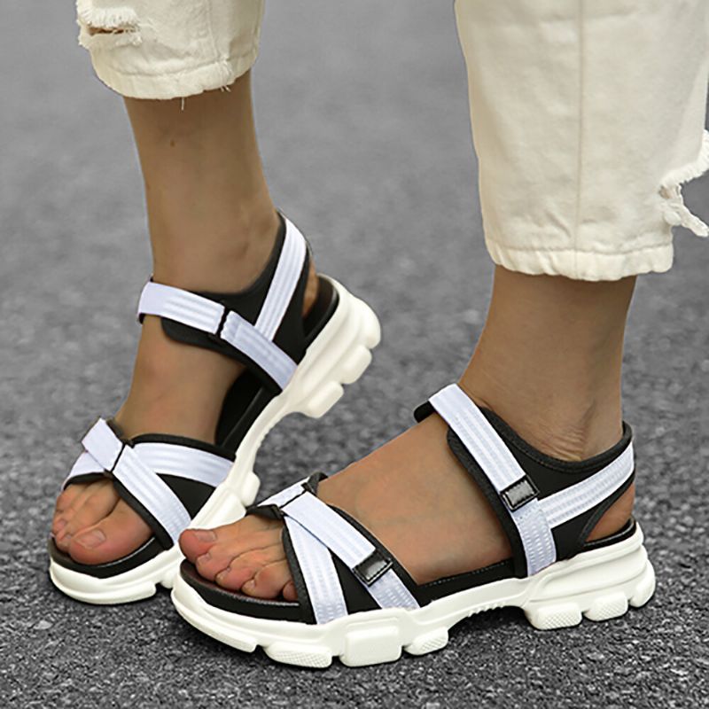 Kvinner Hook Loop Platform Sandaler