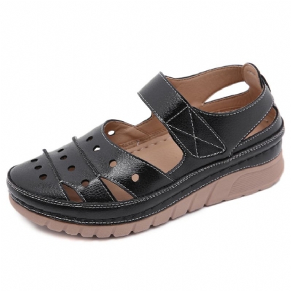 Kvinner Retro Lette Pustende Hule Ut Lukkede Tå Krok Sløyfe Sandaler