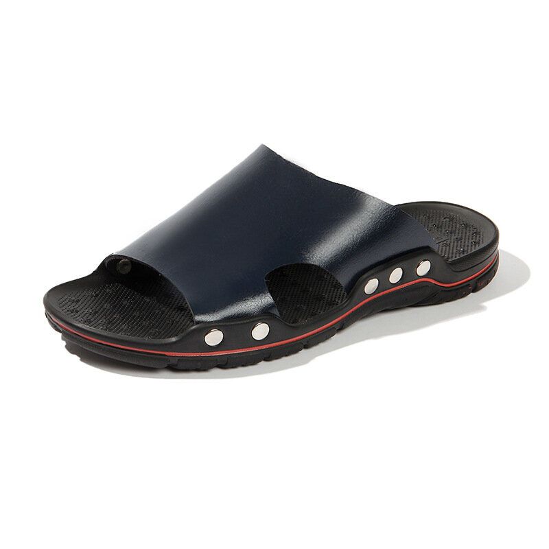 Menns Sommerstrand Casual Skinnsandaler Sko Som Svømmer Sklisikre Tøfler