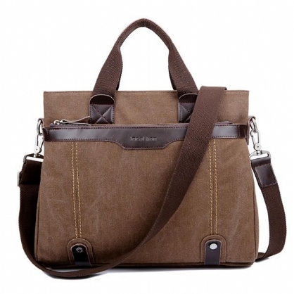 Canvas Vanntett Vintage Crossbody Bag Håndveske Business Skulderveske For Menn