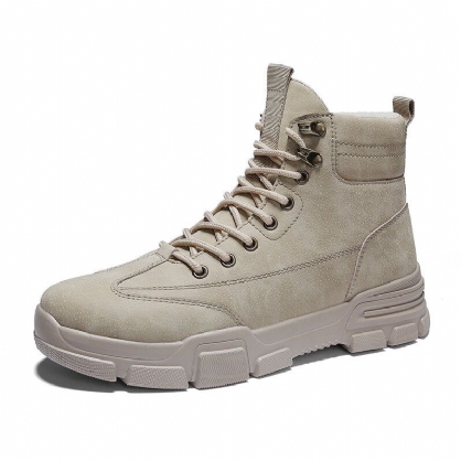 Menn Casual Sport Work Style Microfiber Leather Snørestøvletter
