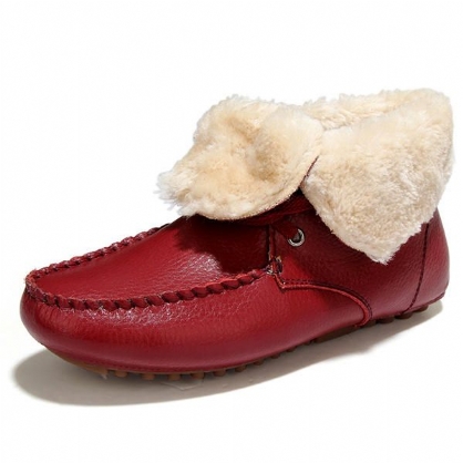 Vinterpelsfôr Hold Deg Varm Casaul Cotton Ankel Snow Boots