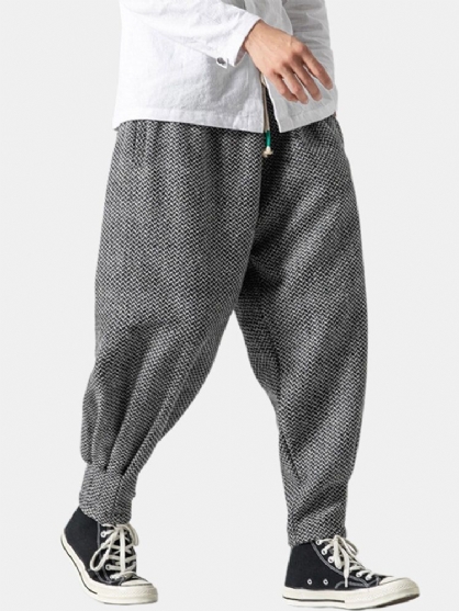 Herring Herrebone Warm Thick Drawstring Jogger Bukser Med Lomme
