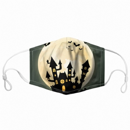 Unisex 7pcs Pm2.5 Filter Halloween Stil Utskrift Ikke Engangs Pustende Masker