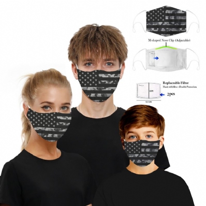 Vaskbart Støvtett Maske Anti-tåke Barn Voksen Med 2pc Filterpakning