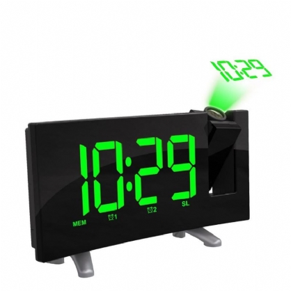 Sensitiv Led Digital Projeksjonsklokke Fm-radio Dobbel Vekkerklokke Med Usb-lading Desktop Electronic Led Clock