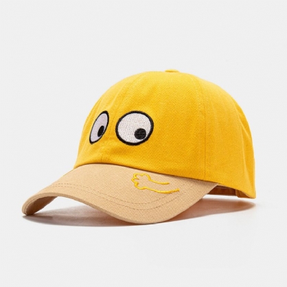 Collrown Unisex Tegneserie Ansiktsmønster Mote Young Curve Brim Sunshade Baseball Hat