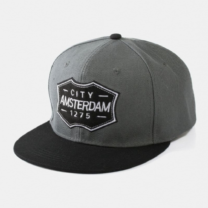 Unisex Bomullsbroderi Logo Letter Hip-hop Style Flat Brim Baseball Hat Snapback Hat