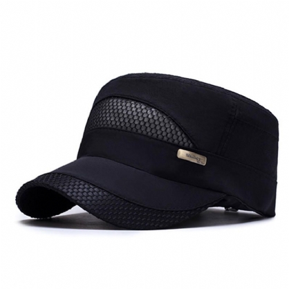 Unisex Mesh Hurtigtørkende Vintage Flat Hatter Outdoor Sport Army Hat Justerbare Baseballcapser