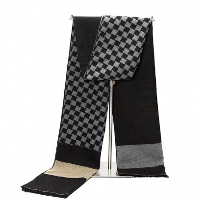 Menn Cashmere Imitasjon Tassel Skjerf British Style Long Neckerchief Shawl Soft Fringe Shawl Wrap
