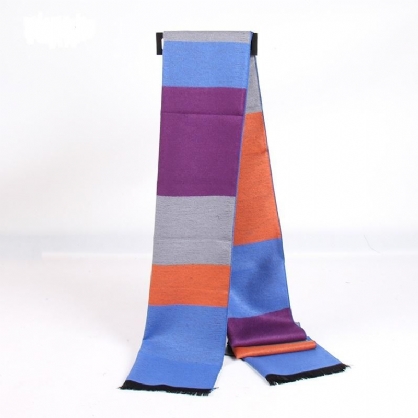 Unisex Klassisk Stirped Farget Intervall Skjerf Lang Nøytral Tassel Wraps Pashmina