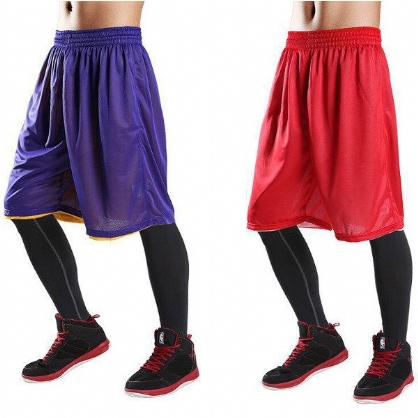 Summer Basketball Running Speed Dry Shorts Menns Toveis Pustende Løse Strand Shorts